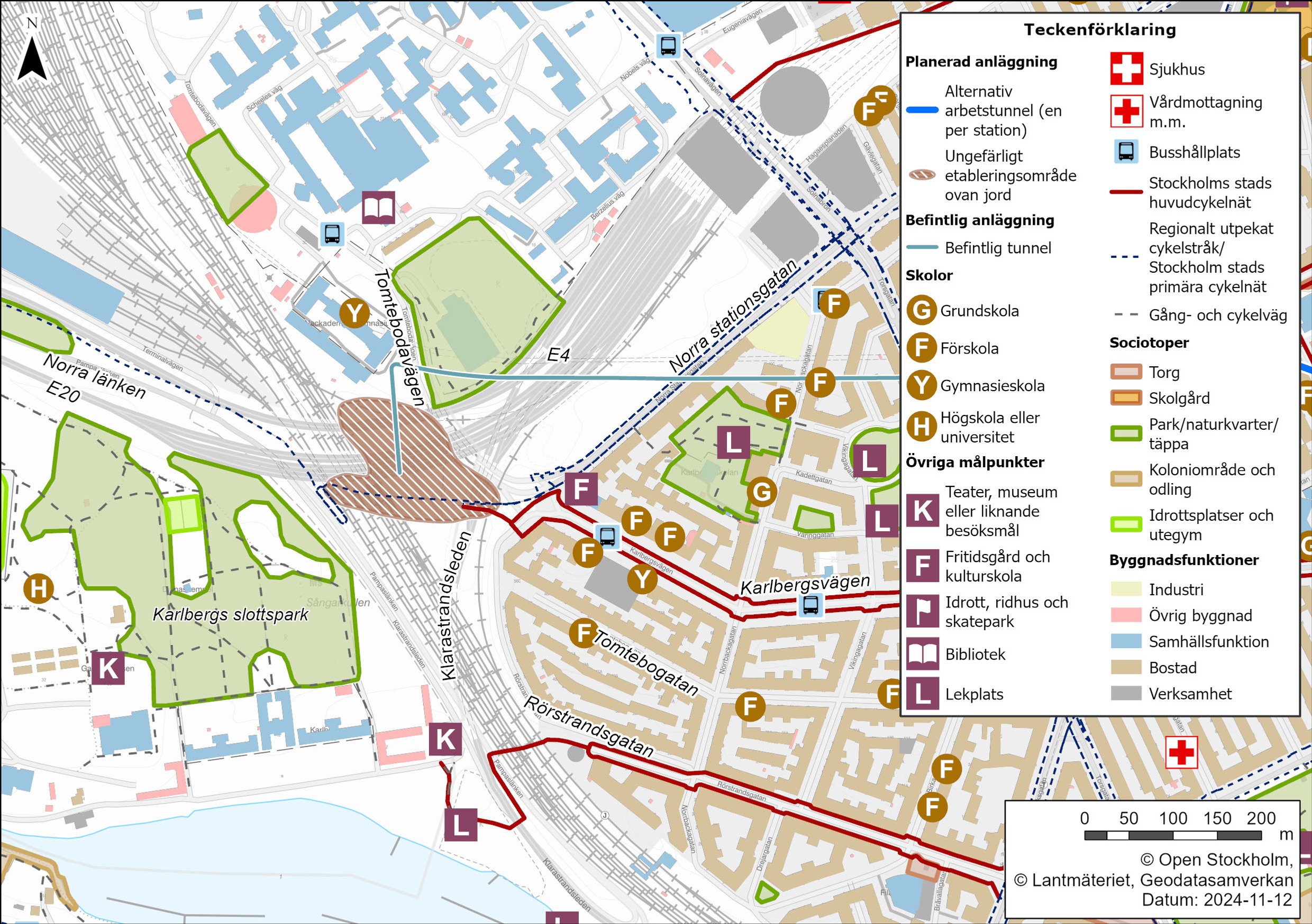 Karta som visar sociala värden i område Haga