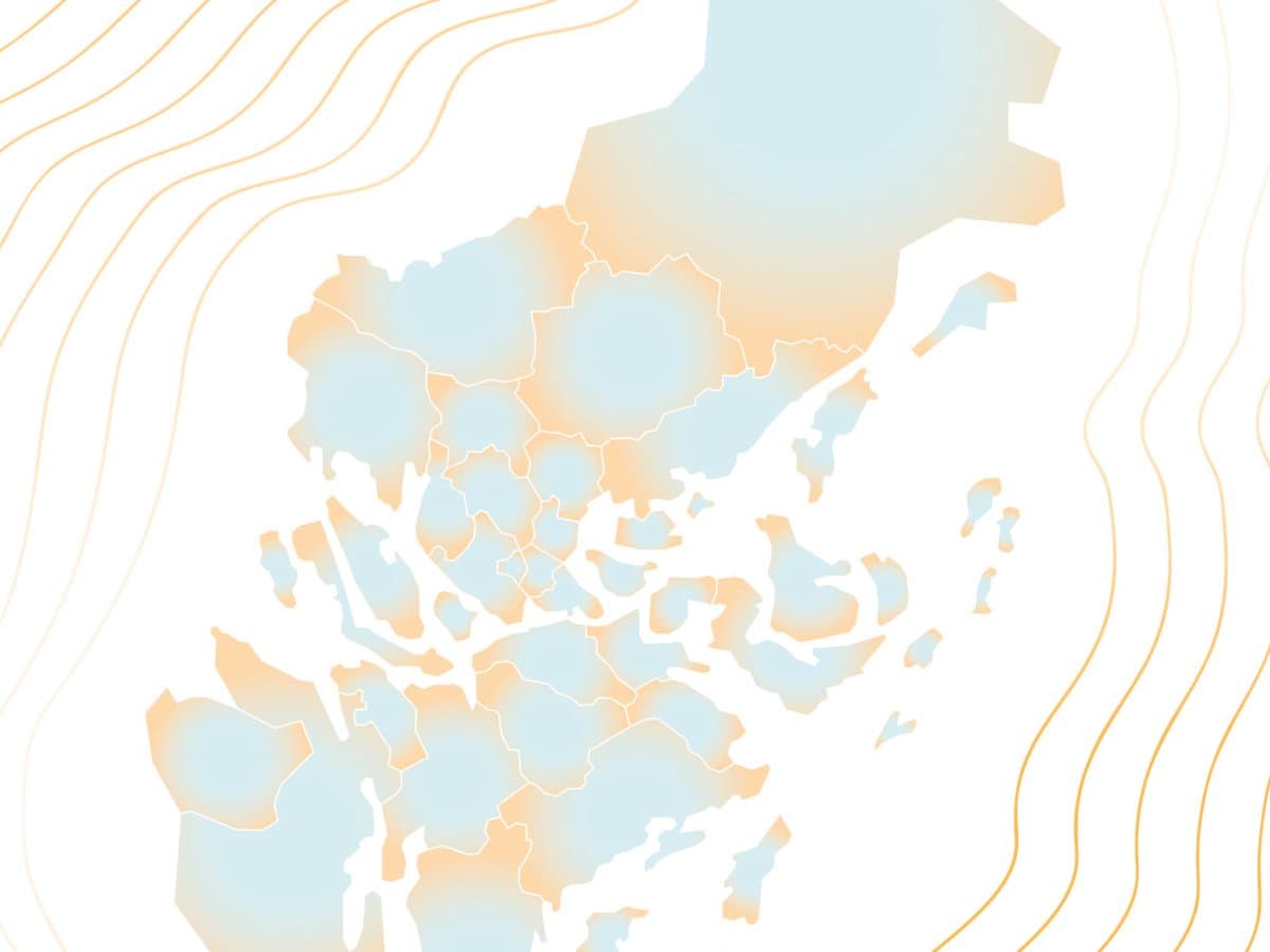 Illustration föreställande karta över Stockholms län