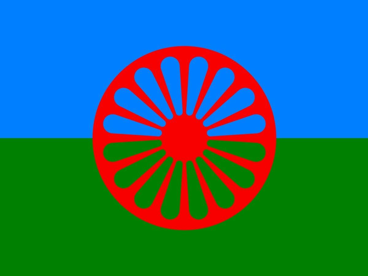 Bild på romska flaggan